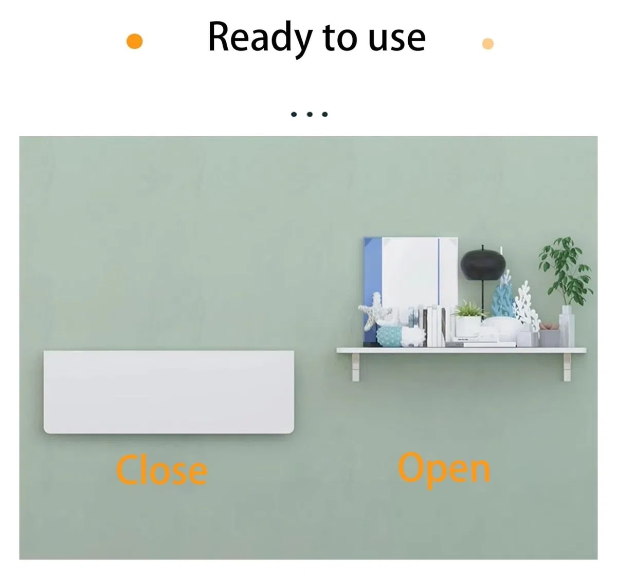 Banco de trabajo plegable montado en la pared, soporte de acero laminado en frío, escritorio plegable que ahorra espacio para el hogar y la oficina (blanco, 40 x 20 cm / 16x8in)