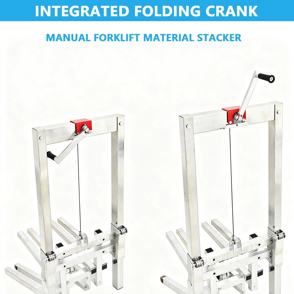 Camión elevador manual de palés, capacidad de 60 kg, plegable, para mudanzas de almacén y oficina