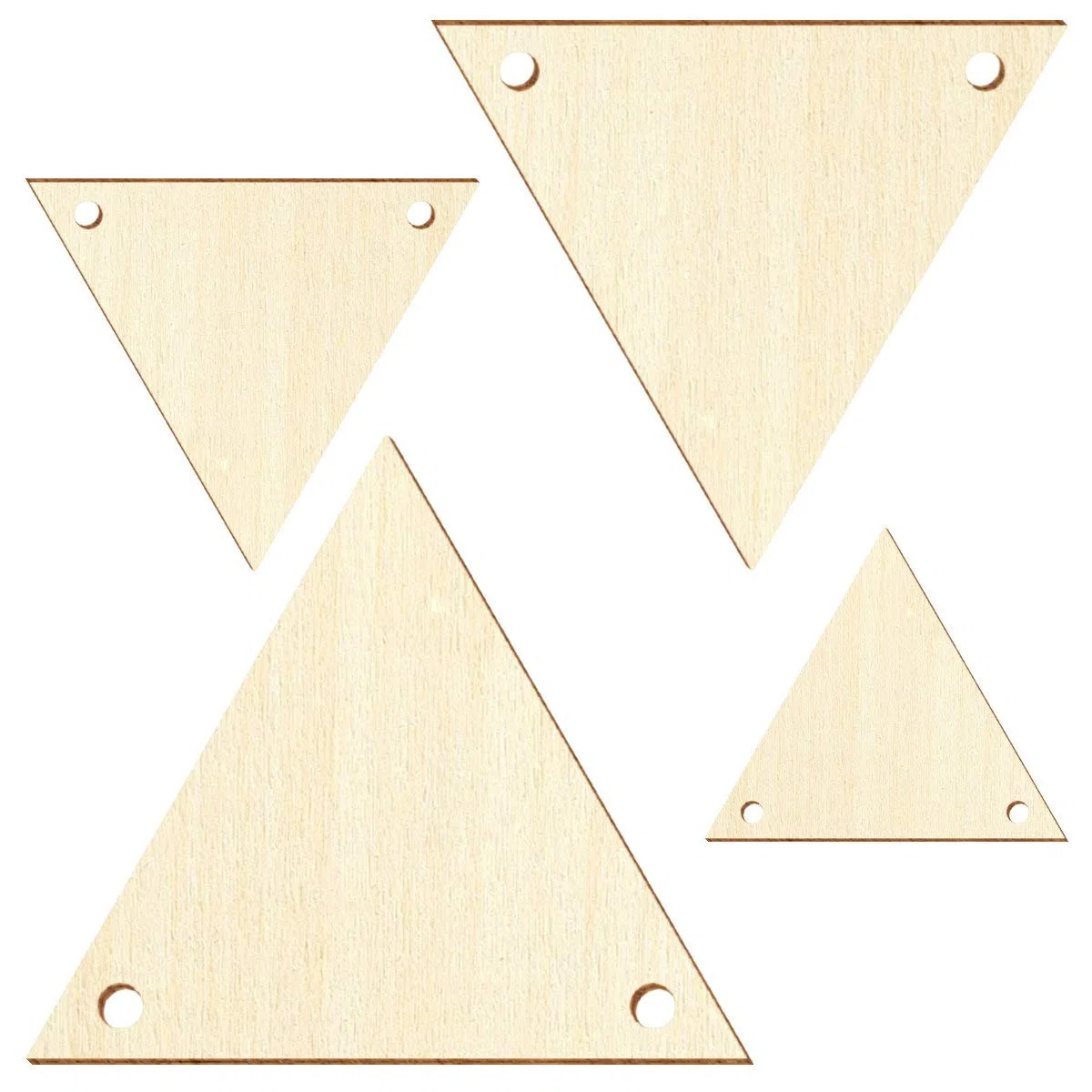 Banderines de madera V1 para manualidades (5-50 cm, 100 unidades, ancho 21 cm)