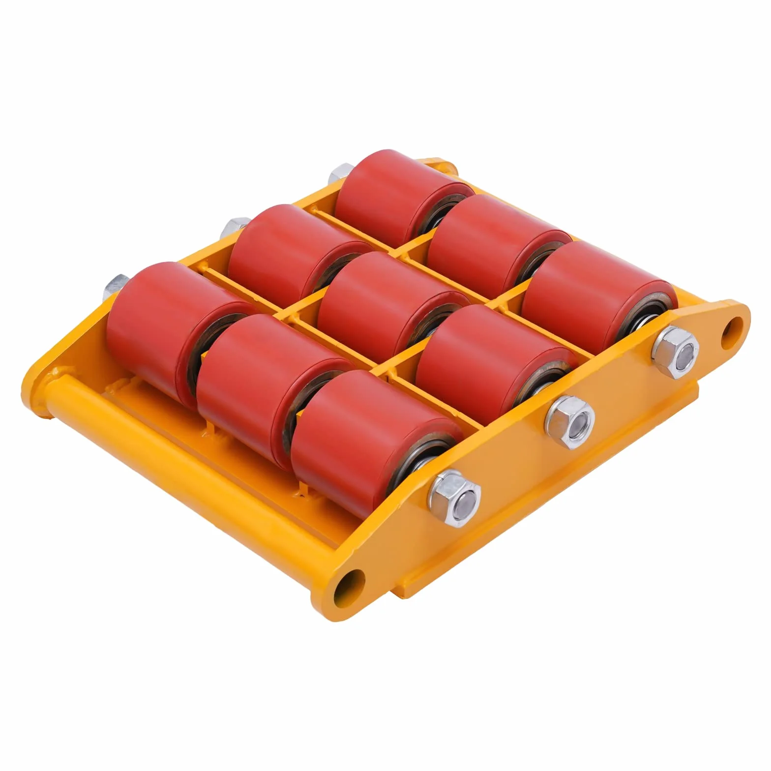 Transpaleta de goma resistente, capacidad de 15T con ruedas de poliuretano, base resistente y brazo de dirección maniobrable, ideal para transportar mercancías pesadas y equipos