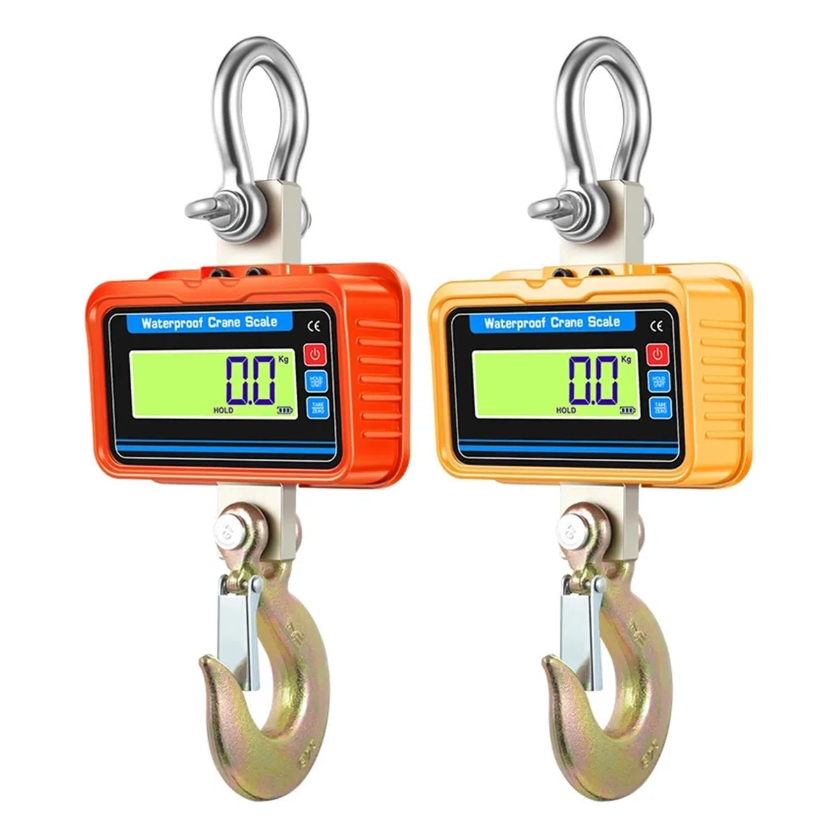 Báscula colgante digital, Báscula de grúa resistente al agua 3000kg, pantalla LCD, báscula colgante electrónica, Control remoto, gancho acero aleación, equilibrio peso 3T(Oranje)