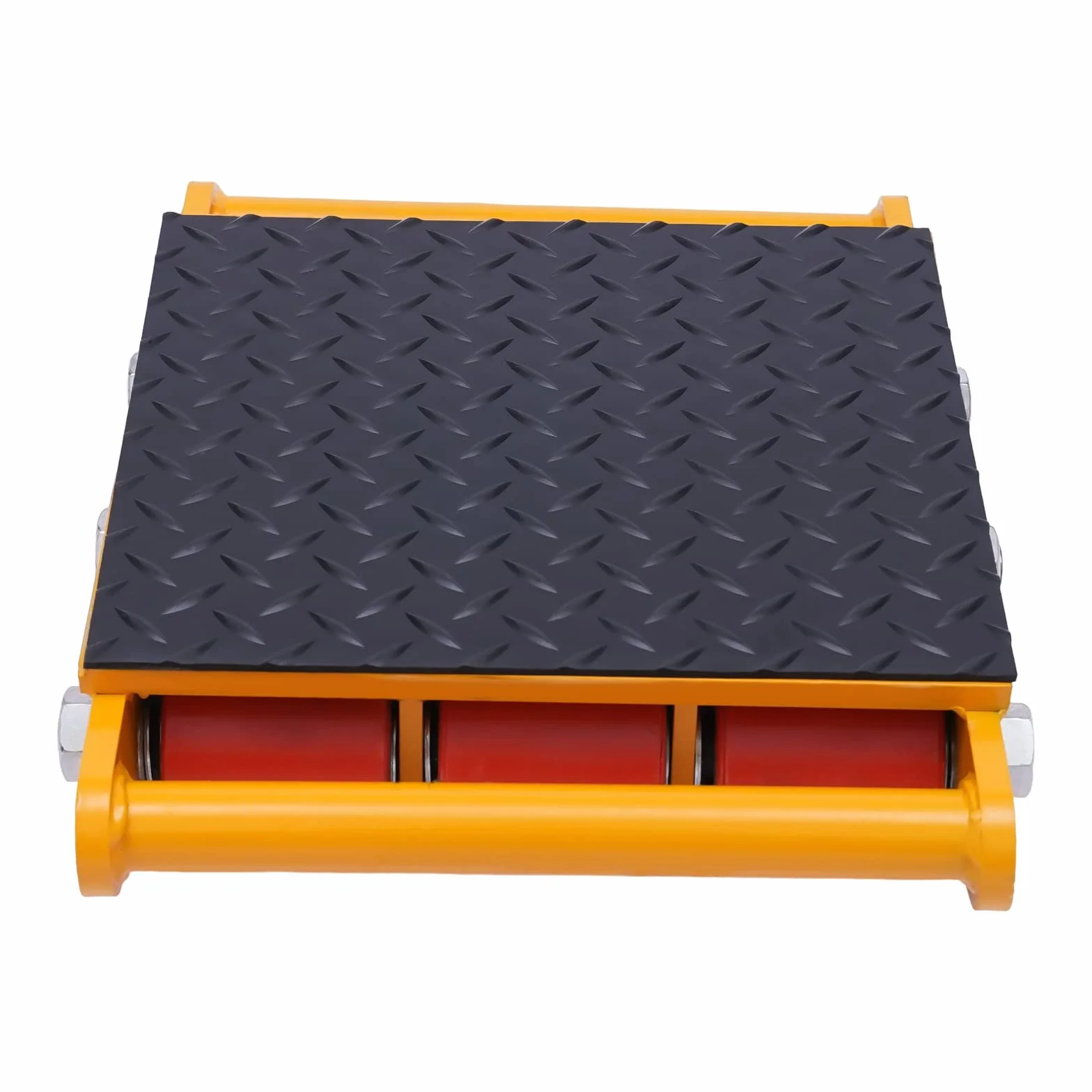 Transpaleta de goma resistente, capacidad de 15T con ruedas de poliuretano, base resistente y brazo de dirección maniobrable, ideal para transportar mercancías pesadas y equipos