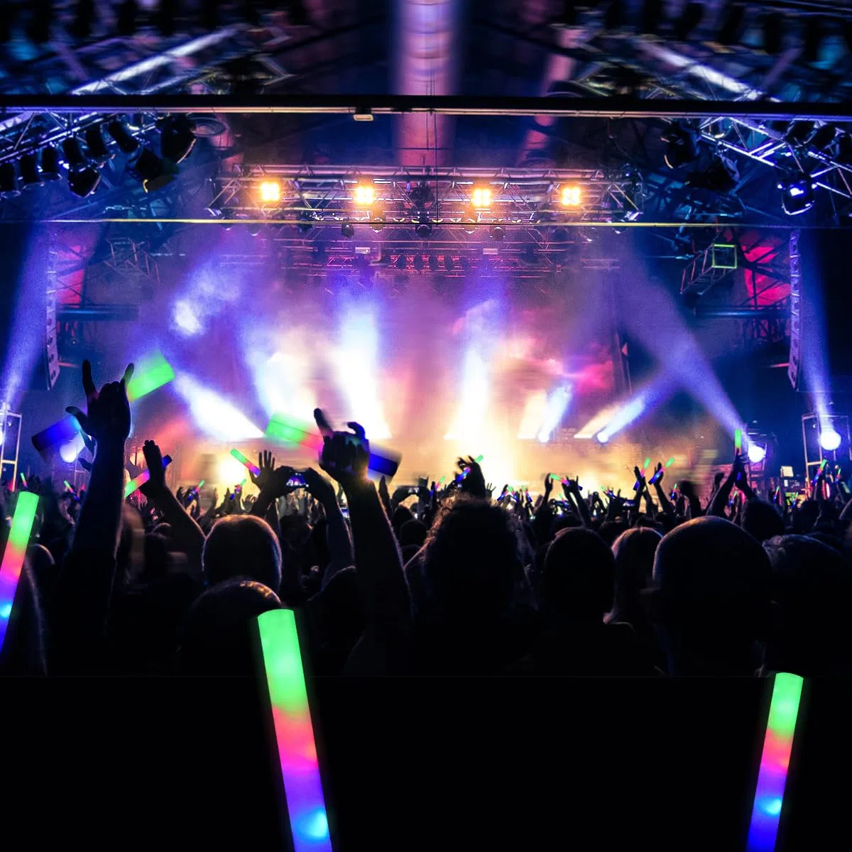 M.best Barras luminosas a granel, paquete de 30 varillas de espuma con luz LED con 3 modos, varitas que brillan en la oscuridad, suministros de fiesta para cumpleaños, boda, Navidad, Halloween, raves,