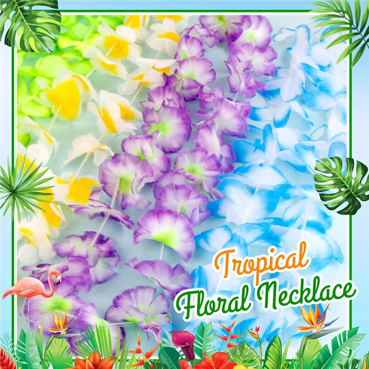 Collar de Flores Seda con temática Hawaiana, 50-200 Unidades, for Fiestas Playa, Bodas y cumpleaños para Fiesta(150pcs)