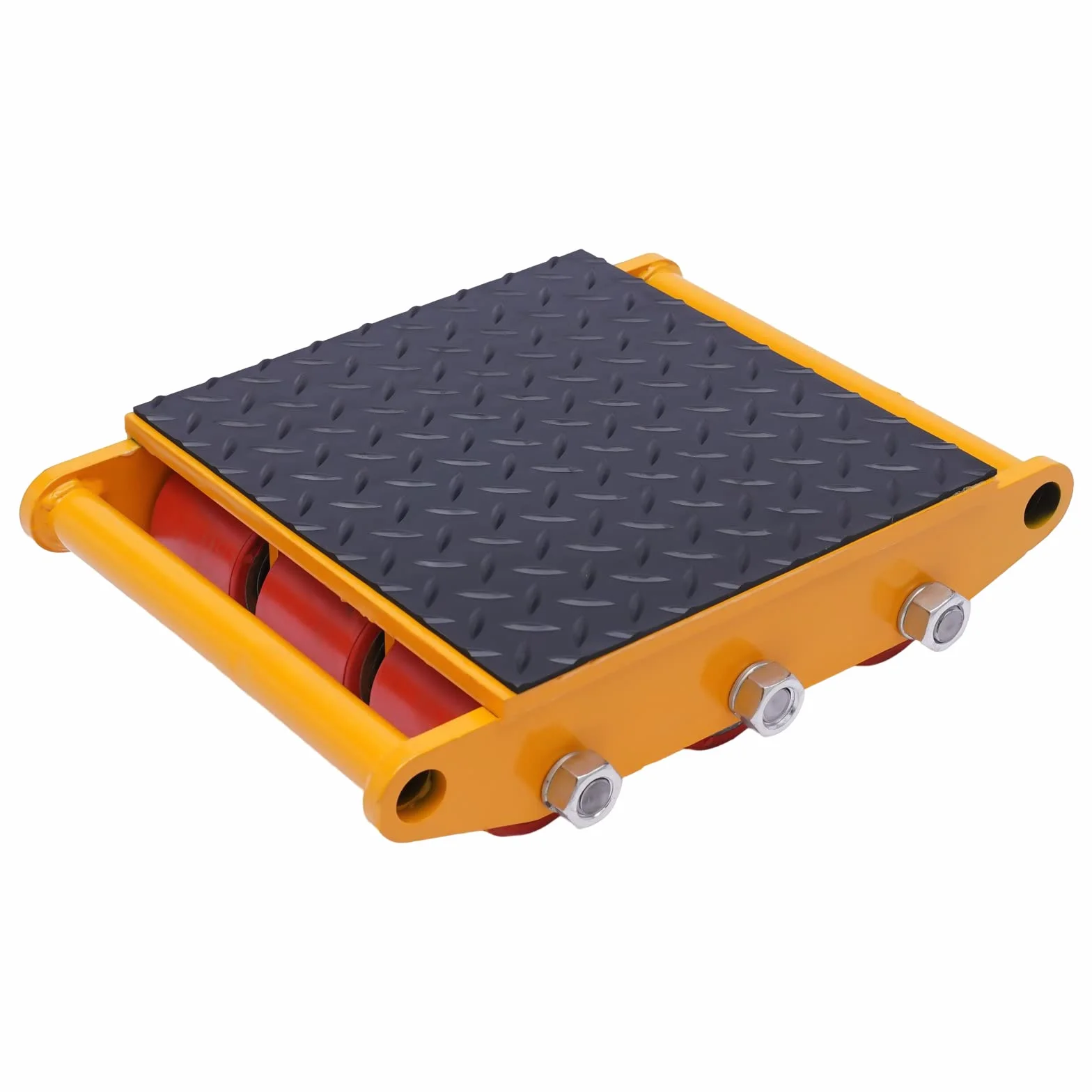 Transpaleta de goma resistente, capacidad de 15T con ruedas de poliuretano, base resistente y brazo de dirección maniobrable, ideal para transportar mercancías pesadas y equipos