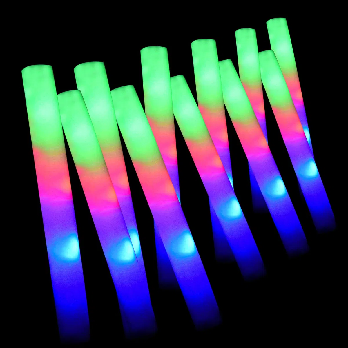 M.best Barras luminosas a granel, paquete de 30 varillas de espuma con luz LED con 3 modos, varitas que brillan en la oscuridad, suministros de fiesta para cumpleaños, boda, Navidad, Halloween, raves,