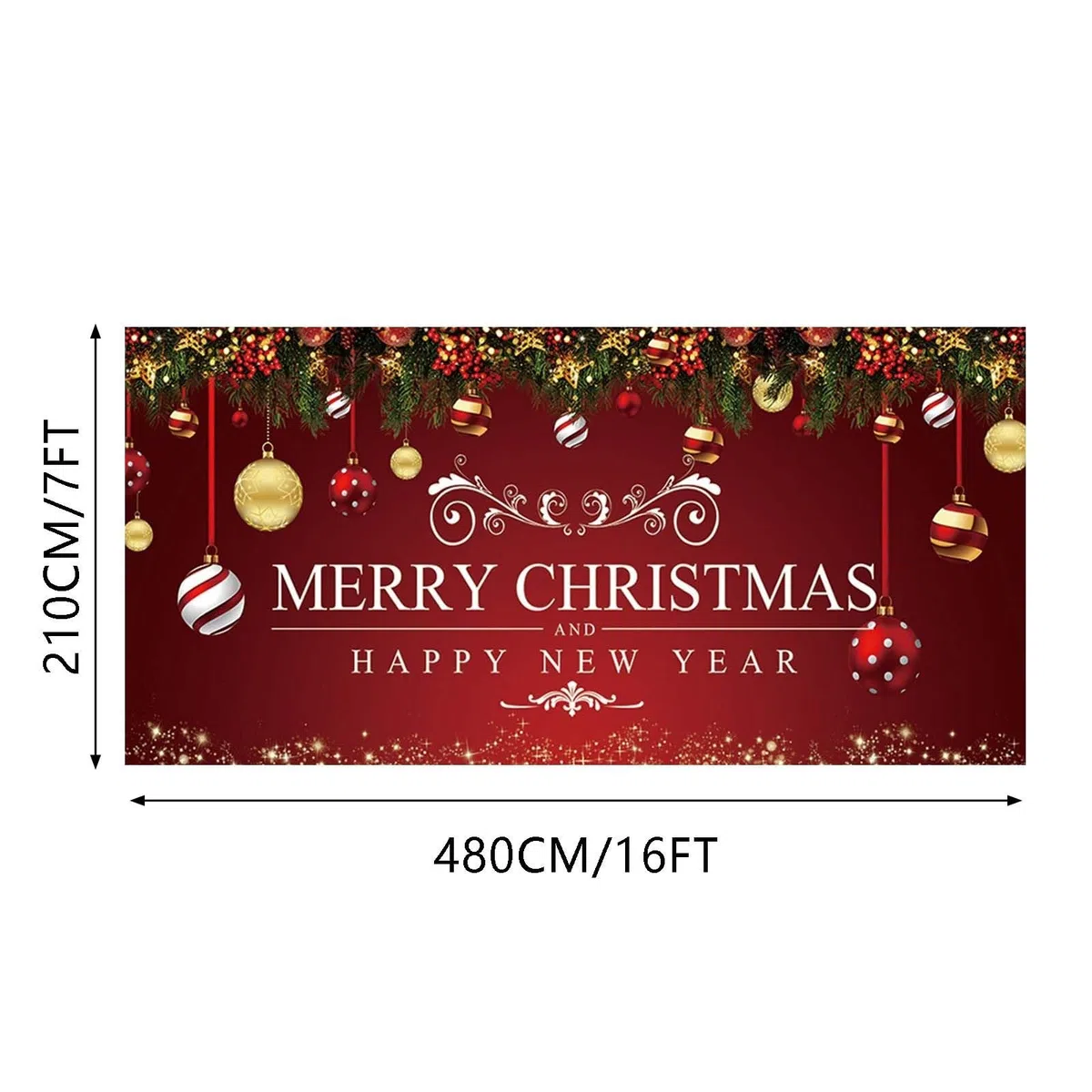Letrero de Navidad para puerta de garaje, decoración de puerta de garaje de Navidad, cubierta mural, 7 x 16 pies, letrero grande para fiestas de vacaciones